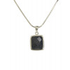 Cavendish French Silver and  Square Blue Sandstone Pendant and Chain 1999