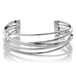 Cavendish French Sterling Silver Flattened Band Cuff Bangle 2401