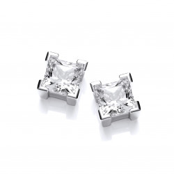 Cavendish French Sterling Silver and Crystal Square Earrings 4709