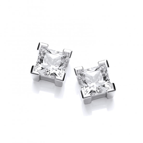 Cavendish French Sterling Silver and Crystal Square Earrings 4709