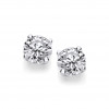 Cavendish French Silver Simple Cubic Zirconia Solitaire Stud Earrings 1/2 Carat 4863-5