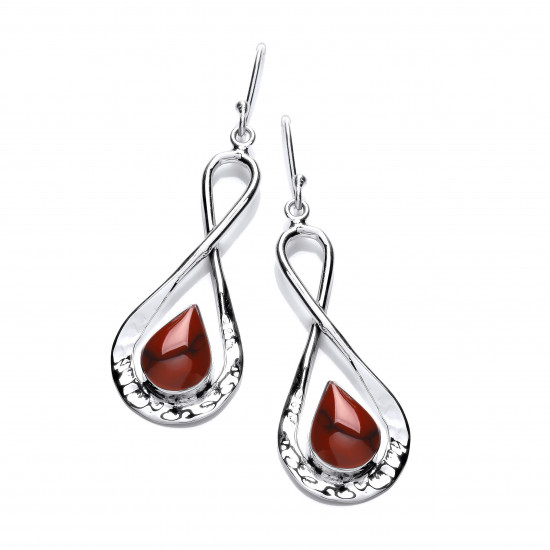 Cavendish French Silver Figure of Eight Earrings with Red Jasper Silver Figure of Eight Earrings with Red Jasper 5209