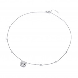 Cavendish French Round Suround Silver and Cubic Zirconia Necklace 6264