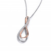 Cavendish French CZ, Rose Gold and Silver Infinity Pendant and Chain 6399