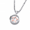 Cavendish French Celestial Silver and Rose Gold Mini Shooting Star Pendant and Chain 6491