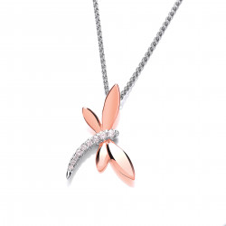 Cavendish French Silver and Copper Dragonfly Pendant and Chain 6590