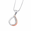 Cavendish French Silver and Copper Double Teardrop Pendant and Chain 6612