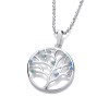 Cavendish French Silver and Blue Opalique Tree of Life Design Pendant and Chain 6674