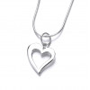 Cavendish French  Silver Quirky Heart Pendant and Chain 6694