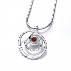  Cavendish French Silver and Red Jasper Spiral Pendant and Chain 6745