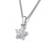 Cavendish French Silver & Cubic Zirconia Star Stud Pendant and Chain 6765