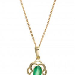 9ct Gold Emerald Pendant AT0038