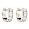 Fiorelli Silver Huggie Hoop Earrings with Baguette CZ E6069C