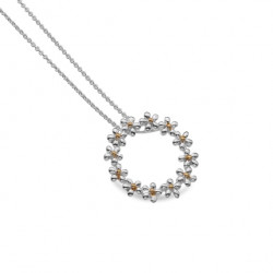 Sea Gems Silver Round Daisy Pendant and Chain P1098