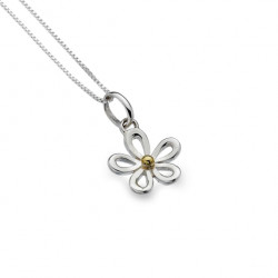 Sea Gems Silver Daisy Pendant and Chain P1151