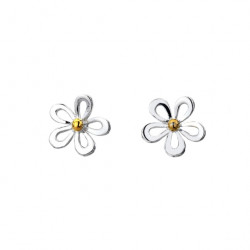 Sea Gems Silver Daisy Stud Earrings P1455