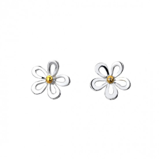 Sea Gems Silver Daisy Stud Earrings P1455