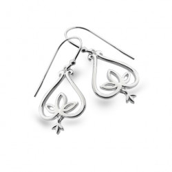 Sea Gems Silver Lotus Bell Dropper Earrings P3746