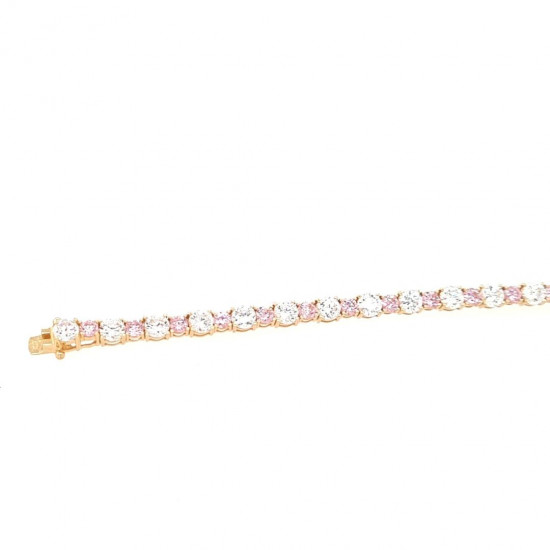 Pre Owned 14ct Pink and Clear CZ Bracelet ZK576 Pre Owned 14ct Pink and Clear CZ Bracelet ZK576