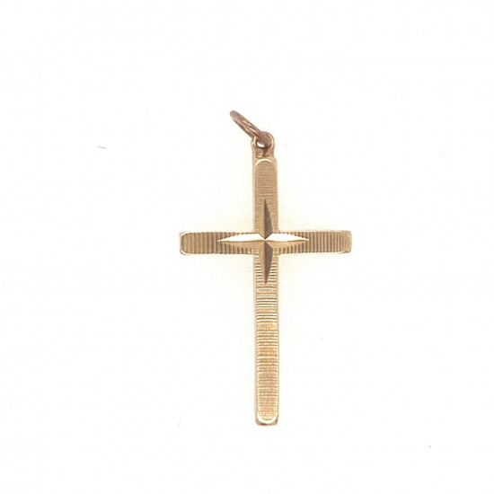 Pre Owned 9ct Engraved Cross ZL37 Pre Owned 9ct Engraved Cross ZL37