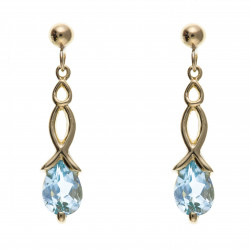 9ct Blue Topaz Drop Earrings AP0116