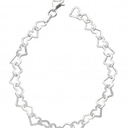 SIlver Diamond Cut Heart Bracelet B4323