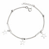 Silver Star Charm Curb Bracelet B4896