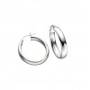 Silver Oval Tube Hoop Earrings E3739