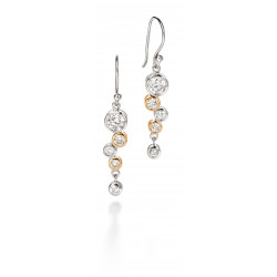 Fiorelli Silver CZ & Gold Plated Waterfall Drop Earrings E4128C