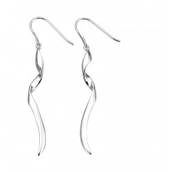 Silver Twisted Drop Earrings E4191