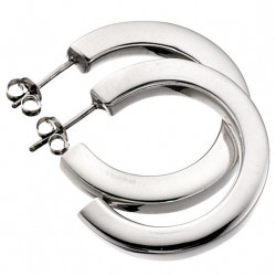 Silver Chunky Hoop Earrings E484