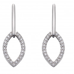  Fiorelli Silver Double navette with CZ drop earrings E5636C