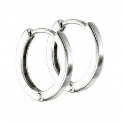  Silver Mini Flat Profile Huggie Hoop Earrings E5864