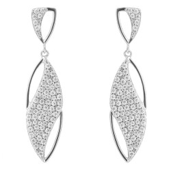  Fiorelli Navette Drop Earrings with Pave CZ Wave F53