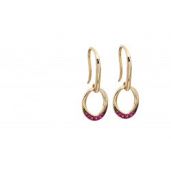 9ct Open Circle Ruby Drop Earrings GE2140R