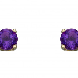 Birthstone 9ct Gold February Stud Earrings GE2327