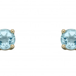  Birthstone 9ct Gold March Stud Earrings GE2328