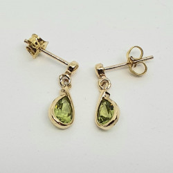 9ct Peridot Pear Drop Earrings GE3098PD