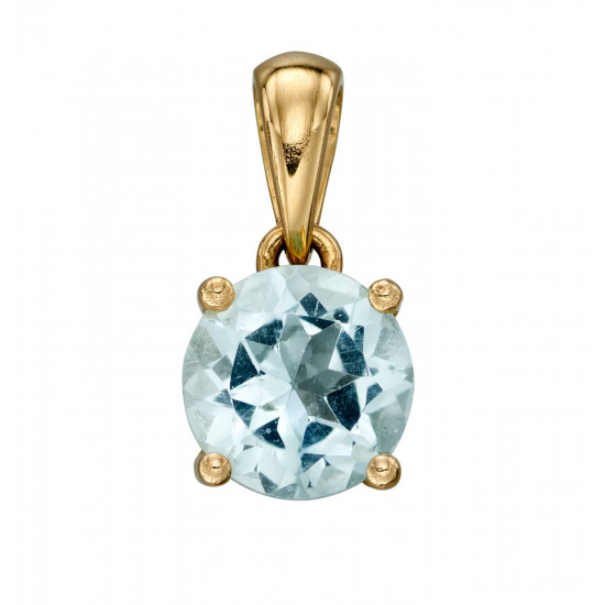 Birthstone 9ct Gold March Pendant GP2191 Birthstone 9ct Gold March Pendant GP2191
