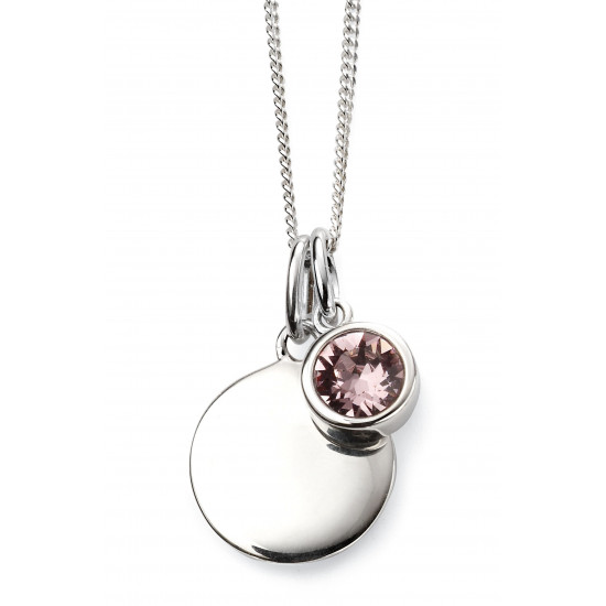 Birthstone Silver Pendant June P4595