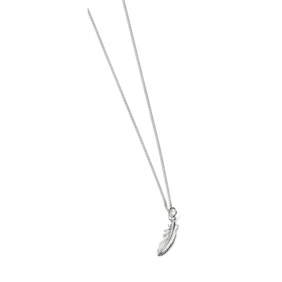 Silver Feather Pendant and Chain N3474 Silver Feather Pendant and Chain N3474