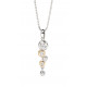 Fiorelli Silver Gold Plated CZ Pendant and Chain P3457C