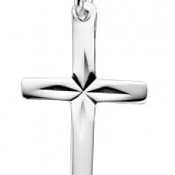 Silver Diamond Cut Cross P3688