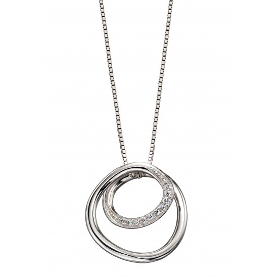 Fiorelli Silver Spiral design pendant and Chain P4655C