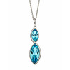 Fiorelli Silver Aqua Navette Twist Pendant and Chain P4800A 