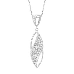 Fiorelli Navette Pendant with Pave CZ Wave F65