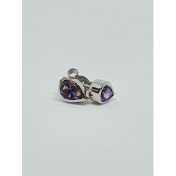 Silver Amethyst Pear Stud Earrings SE1120AM