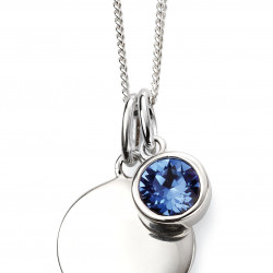 Birthstone Silver Pendant September P4598