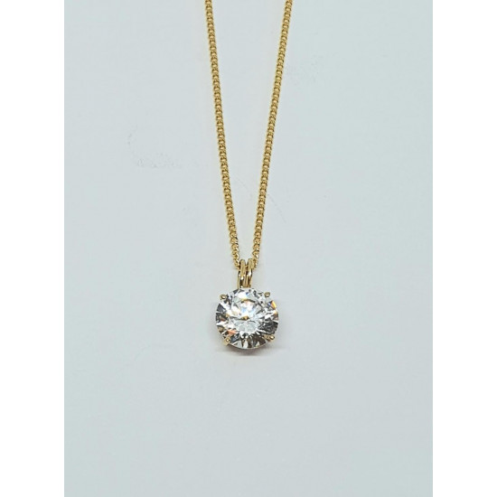 Pre Owned 9ct CZ Pendant and Chain ZE246 Pre Owned 9ct CZ Pendant and Chain ZE246
