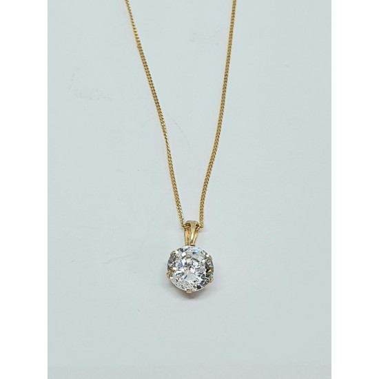 Pre Owned 9ct CZ Pendant and Chain ZH576 Pre Owned 9ct CZ Pendant and Chain ZH576